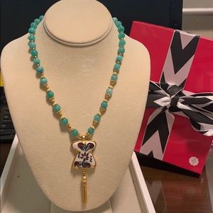 Lale Green Stones 24k gold Necklace Tunic Pendant